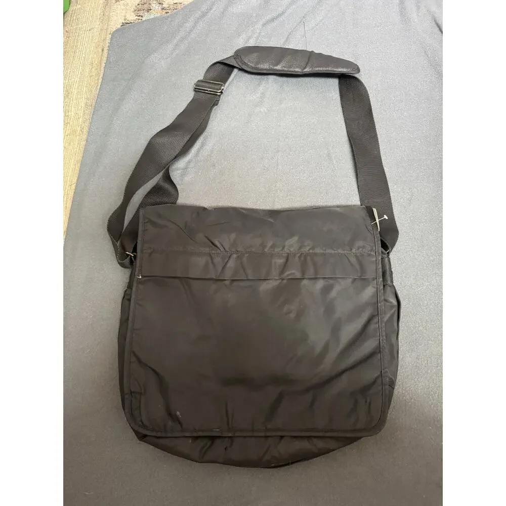 SB Messenger Bag Black Nylon Crossbody Work Laptop Shoulder Bag
